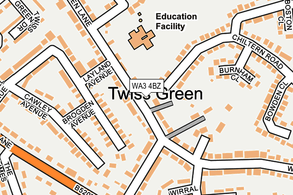 WA3 4BZ map - OS OpenMap – Local (Ordnance Survey) WA3 4BZ map - OS OpenMap – Local (Ordnance Survey)