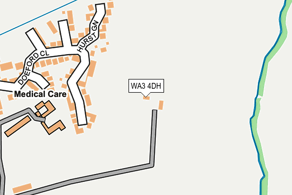 WA3 4DH map - OS OpenMap – Local (Ordnance Survey) WA3 4DH map - OS OpenMap – Local (Ordnance Survey)
