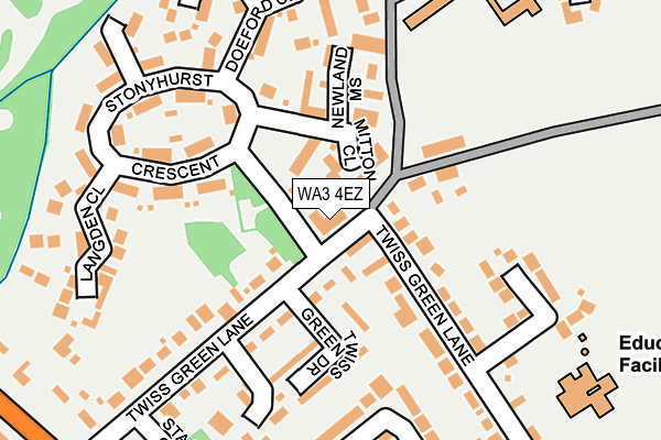 WA3 4EZ map - OS OpenMap – Local (Ordnance Survey) WA3 4EZ map - OS OpenMap – Local (Ordnance Survey)
