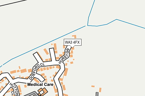 WA3 4FX map - OS OpenMap – Local (Ordnance Survey) WA3 4FX map - OS OpenMap – Local (Ordnance Survey)