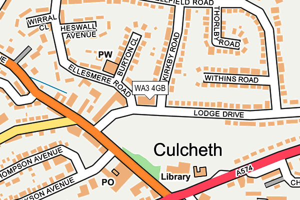 WA3 4GB map - OS OpenMap – Local (Ordnance Survey)