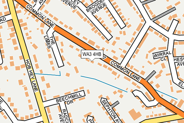WA3 4HB map - OS OpenMap – Local (Ordnance Survey) WA3 4HB map - OS OpenMap – Local (Ordnance Survey)