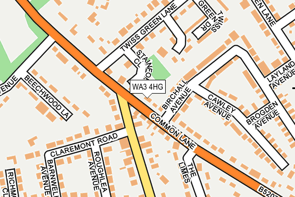 WA3 4HG map - OS OpenMap – Local (Ordnance Survey) WA3 4HG map - OS OpenMap – Local (Ordnance Survey)