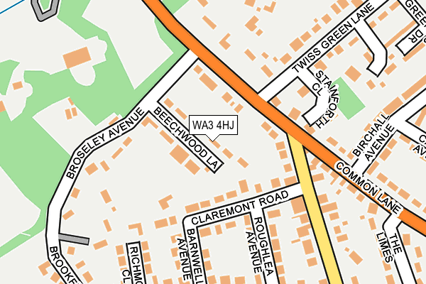 WA3 4HJ map - OS OpenMap – Local (Ordnance Survey) WA3 4HJ map - OS OpenMap – Local (Ordnance Survey)