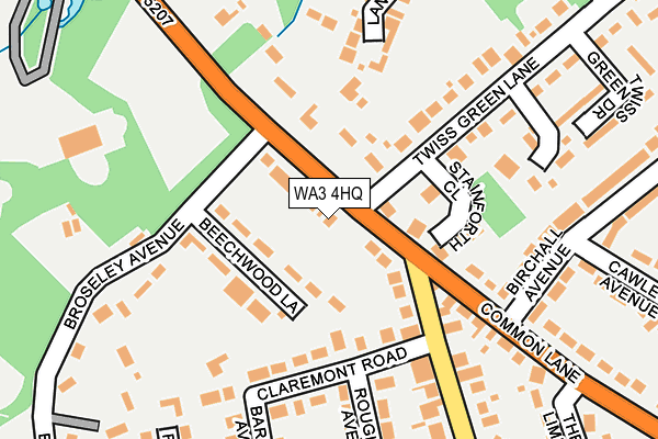 WA3 4HQ map - OS OpenMap – Local (Ordnance Survey) WA3 4HQ map - OS OpenMap – Local (Ordnance Survey)