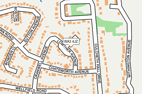 WA3 4JZ map - OS OpenMap – Local (Ordnance Survey) WA3 4JZ map - OS OpenMap – Local (Ordnance Survey)