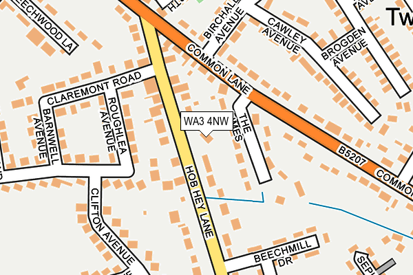 WA3 4NW map - OS OpenMap – Local (Ordnance Survey) WA3 4NW map - OS OpenMap – Local (Ordnance Survey)