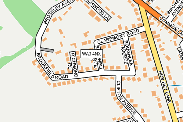 WA3 4NX map - OS OpenMap – Local (Ordnance Survey) WA3 4NX map - OS OpenMap – Local (Ordnance Survey)