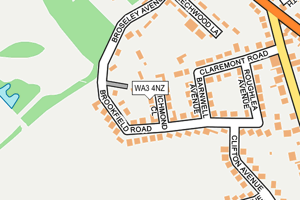 WA3 4NZ map - OS OpenMap – Local (Ordnance Survey) WA3 4NZ map - OS OpenMap – Local (Ordnance Survey)