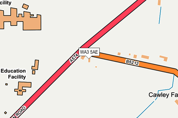 WA3 5AE map - OS OpenMap – Local (Ordnance Survey) WA3 5AE map - OS OpenMap – Local (Ordnance Survey)