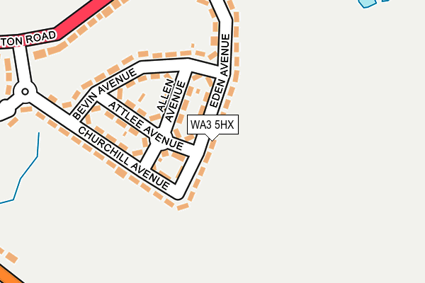 WA3 5HX map - OS OpenMap – Local (Ordnance Survey) WA3 5HX map - OS OpenMap – Local (Ordnance Survey)