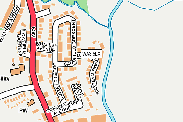 WA3 5LX map - OS OpenMap – Local (Ordnance Survey) WA3 5LX map - OS OpenMap – Local (Ordnance Survey)