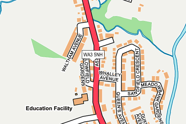 WA3 5NH map - OS OpenMap – Local (Ordnance Survey) WA3 5NH map - OS OpenMap – Local (Ordnance Survey)