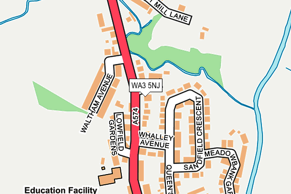 WA3 5NJ map - OS OpenMap – Local (Ordnance Survey) WA3 5NJ map - OS OpenMap – Local (Ordnance Survey)
