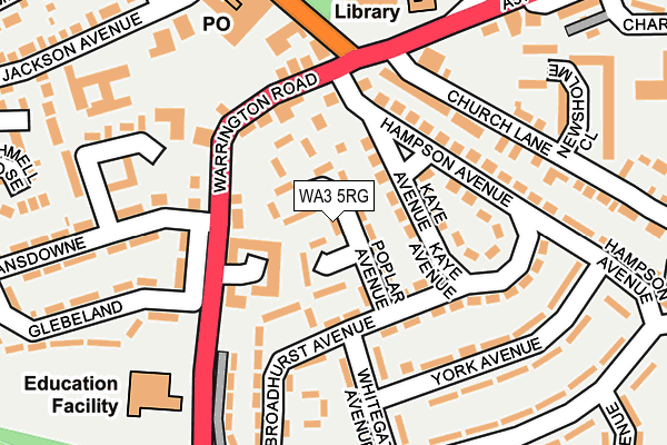 WA3 5RG map - OS OpenMap – Local (Ordnance Survey) WA3 5RG map - OS OpenMap – Local (Ordnance Survey)