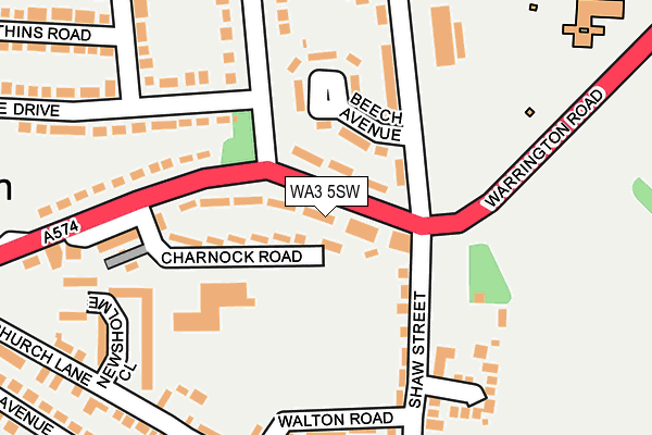 WA3 5SW map - OS OpenMap – Local (Ordnance Survey) WA3 5SW map - OS OpenMap – Local (Ordnance Survey)