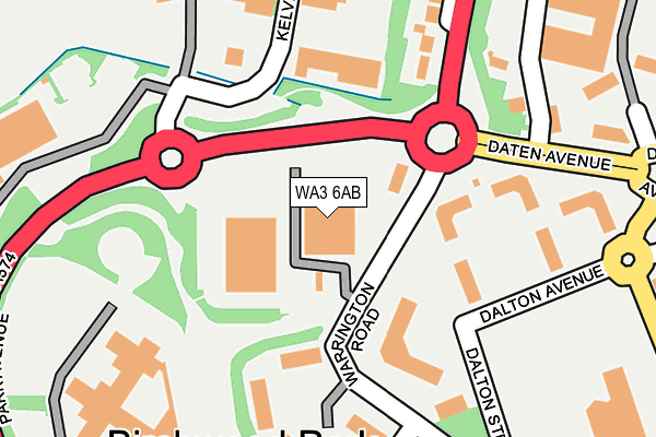 WA3 6AB map - OS OpenMap – Local (Ordnance Survey) WA3 6AB map - OS OpenMap – Local (Ordnance Survey)