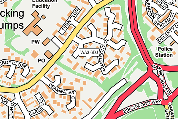 WA3 6DJ map - OS OpenMap – Local (Ordnance Survey) WA3 6DJ map - OS OpenMap – Local (Ordnance Survey)