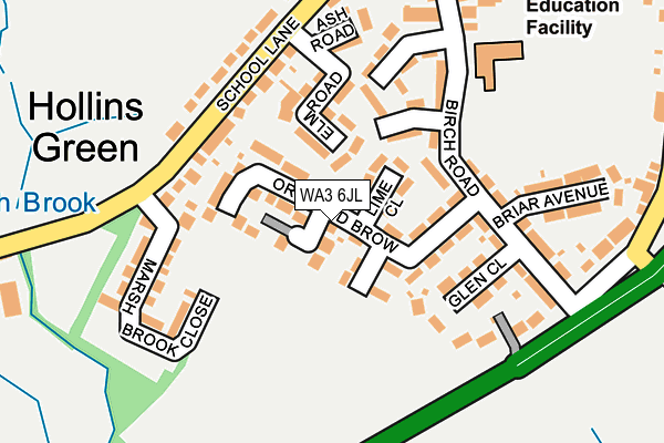 WA3 6JL map - OS OpenMap – Local (Ordnance Survey) WA3 6JL map - OS OpenMap – Local (Ordnance Survey)