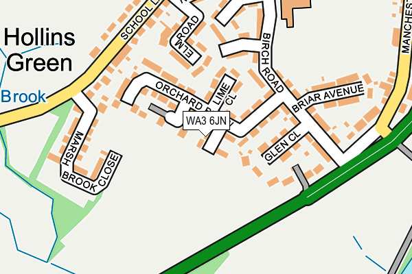WA3 6JN map - OS OpenMap – Local (Ordnance Survey) WA3 6JN map - OS OpenMap – Local (Ordnance Survey)