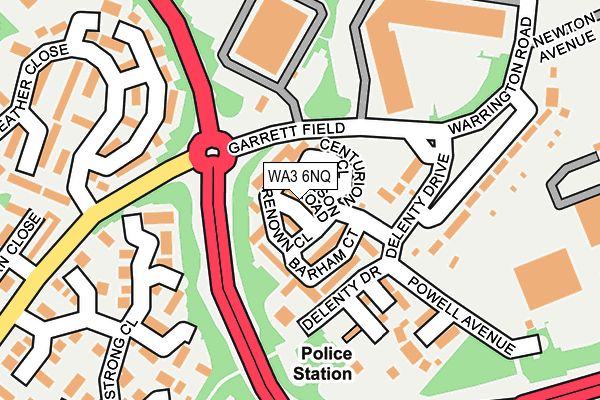 WA3 6NQ map - OS OpenMap – Local (Ordnance Survey) WA3 6NQ map - OS OpenMap – Local (Ordnance Survey)