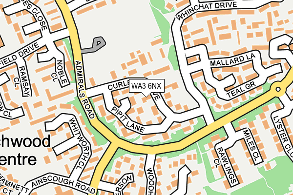 WA3 6NX map - OS OpenMap – Local (Ordnance Survey) WA3 6NX map - OS OpenMap – Local (Ordnance Survey)