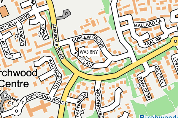 WA3 6NY map - OS OpenMap – Local (Ordnance Survey) WA3 6NY map - OS OpenMap – Local (Ordnance Survey)