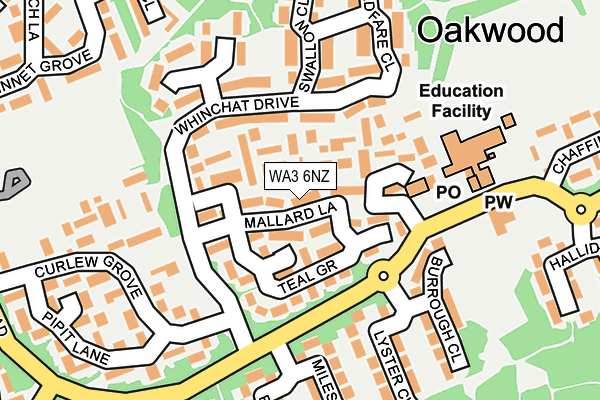 WA3 6NZ map - OS OpenMap – Local (Ordnance Survey) WA3 6NZ map - OS OpenMap – Local (Ordnance Survey)