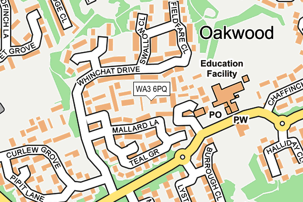 WA3 6PQ map - OS OpenMap – Local (Ordnance Survey) WA3 6PQ map - OS OpenMap – Local (Ordnance Survey)
