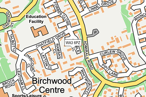 WA3 6PZ map - OS OpenMap – Local (Ordnance Survey) WA3 6PZ map - OS OpenMap – Local (Ordnance Survey)