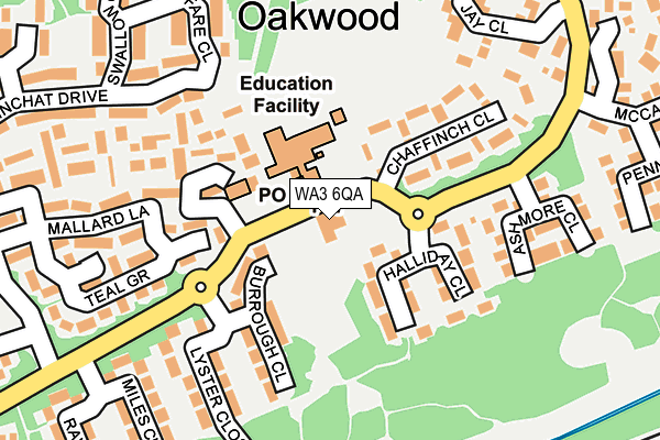 WA3 6QA map - OS OpenMap – Local (Ordnance Survey) WA3 6QA map - OS OpenMap – Local (Ordnance Survey)