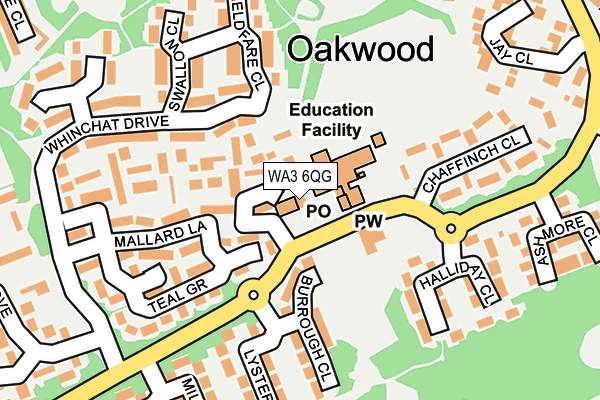 WA3 6QG map - OS OpenMap – Local (Ordnance Survey) WA3 6QG map - OS OpenMap – Local (Ordnance Survey)