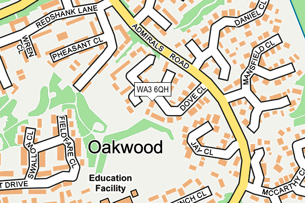 WA3 6QH map - OS OpenMap – Local (Ordnance Survey)