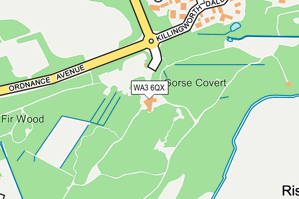 WA3 6QX map - OS OpenMap – Local (Ordnance Survey) WA3 6QX map - OS OpenMap – Local (Ordnance Survey)