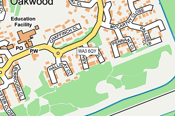 WA3 6QY map - OS OpenMap – Local (Ordnance Survey)