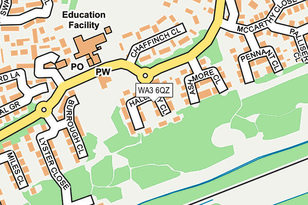 WA3 6QZ map - OS OpenMap – Local (Ordnance Survey) WA3 6QZ map - OS OpenMap – Local (Ordnance Survey)