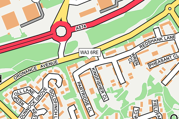 WA3 6RE map - OS OpenMap – Local (Ordnance Survey) WA3 6RE map - OS OpenMap – Local (Ordnance Survey)