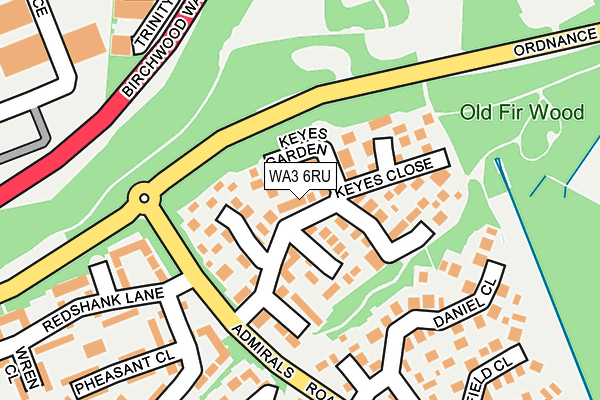 WA3 6RU map - OS OpenMap – Local (Ordnance Survey) WA3 6RU map - OS OpenMap – Local (Ordnance Survey)