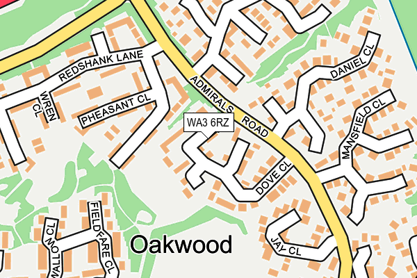 WA3 6RZ map - OS OpenMap – Local (Ordnance Survey) WA3 6RZ map - OS OpenMap – Local (Ordnance Survey)