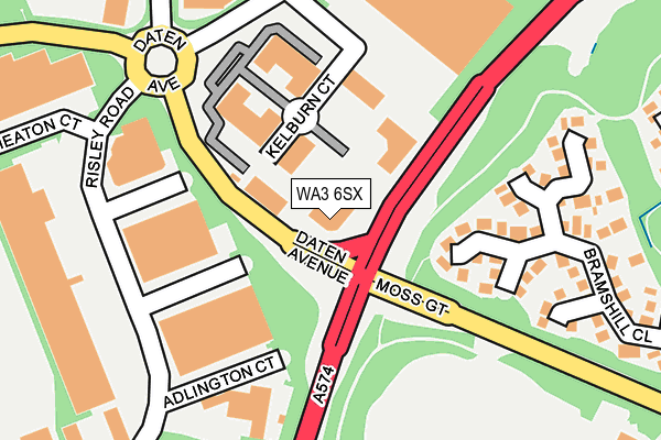 WA3 6SX map - OS OpenMap – Local (Ordnance Survey) WA3 6SX map - OS OpenMap – Local (Ordnance Survey)