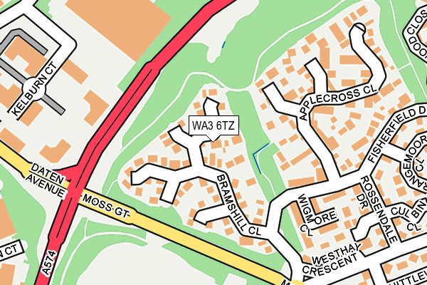 WA3 6TZ map - OS OpenMap – Local (Ordnance Survey) WA3 6TZ map - OS OpenMap – Local (Ordnance Survey)