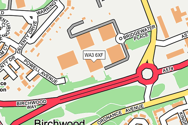WA3 6XF map - OS OpenMap – Local (Ordnance Survey) WA3 6XF map - OS OpenMap – Local (Ordnance Survey)