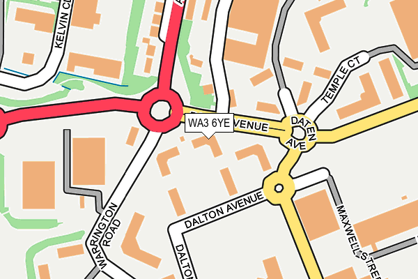 WA3 6YE map - OS OpenMap – Local (Ordnance Survey) WA3 6YE map - OS OpenMap – Local (Ordnance Survey)