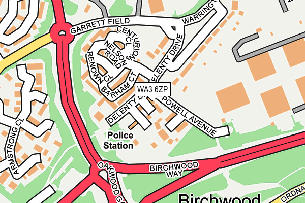WA3 6ZP map - OS OpenMap – Local (Ordnance Survey)