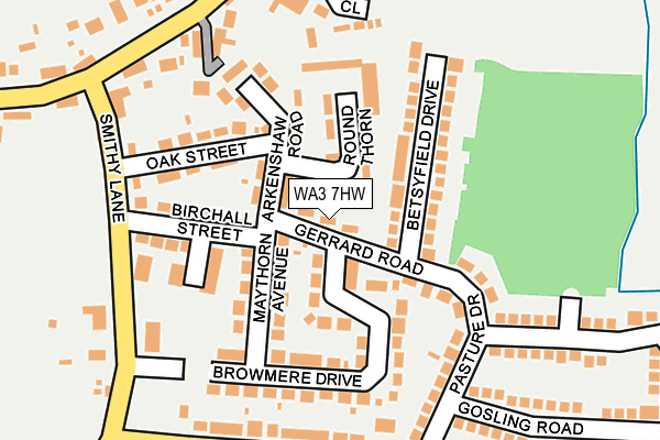WA3 7HW map - OS OpenMap – Local (Ordnance Survey) WA3 7HW map - OS OpenMap – Local (Ordnance Survey)
