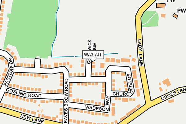 WA3 7JT map - OS OpenMap – Local (Ordnance Survey) WA3 7JT map - OS OpenMap – Local (Ordnance Survey)