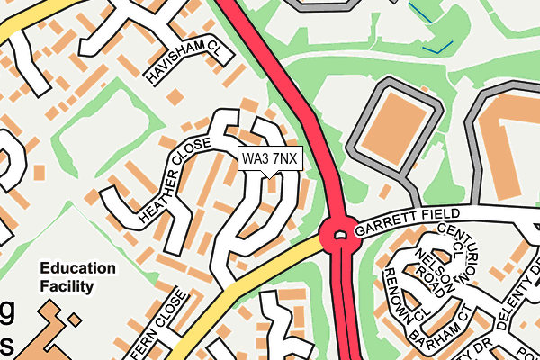WA3 7NX map - OS OpenMap – Local (Ordnance Survey) WA3 7NX map - OS OpenMap – Local (Ordnance Survey)