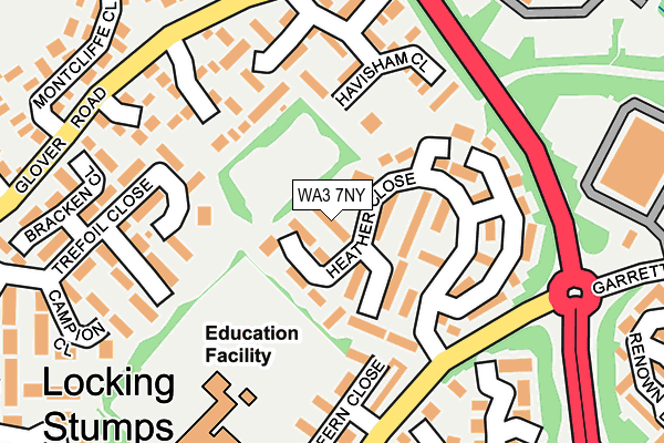 WA3 7NY map - OS OpenMap – Local (Ordnance Survey) WA3 7NY map - OS OpenMap – Local (Ordnance Survey)