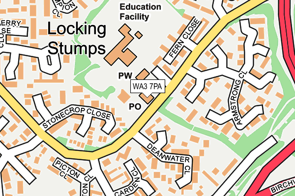 WA3 7PA map - OS OpenMap – Local (Ordnance Survey) WA3 7PA map - OS OpenMap – Local (Ordnance Survey)