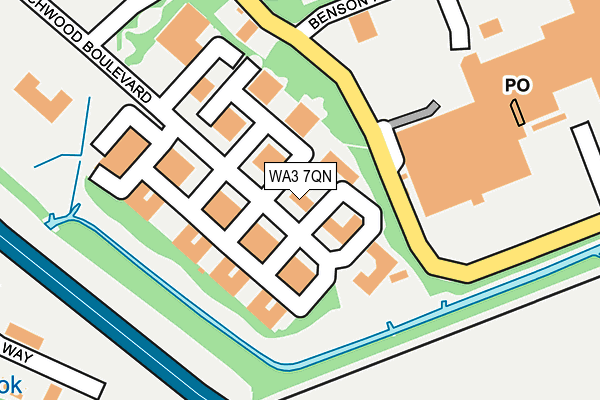 WA3 7QN map - OS OpenMap – Local (Ordnance Survey) WA3 7QN map - OS OpenMap – Local (Ordnance Survey)
